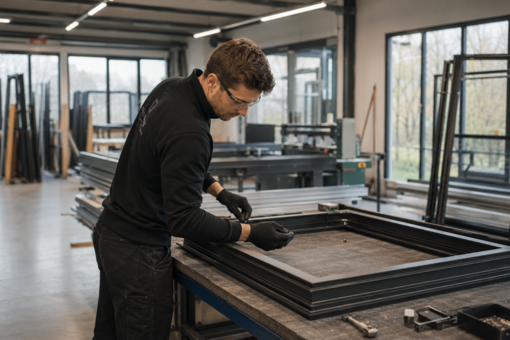 fabrication d'un profilé aluminium en usine